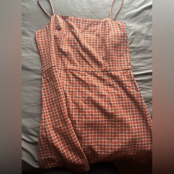Aeropostale Orange/Peach Plaid Dress, Size: L-XL - Picture 2 of 4